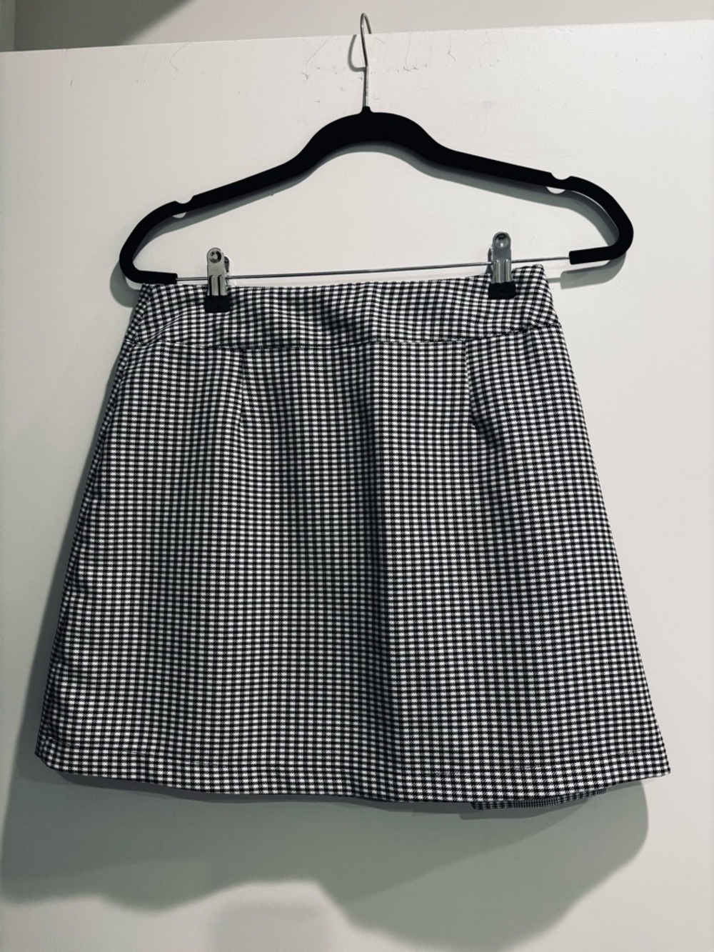 Topshop Black & White Mini Gingham Skirt